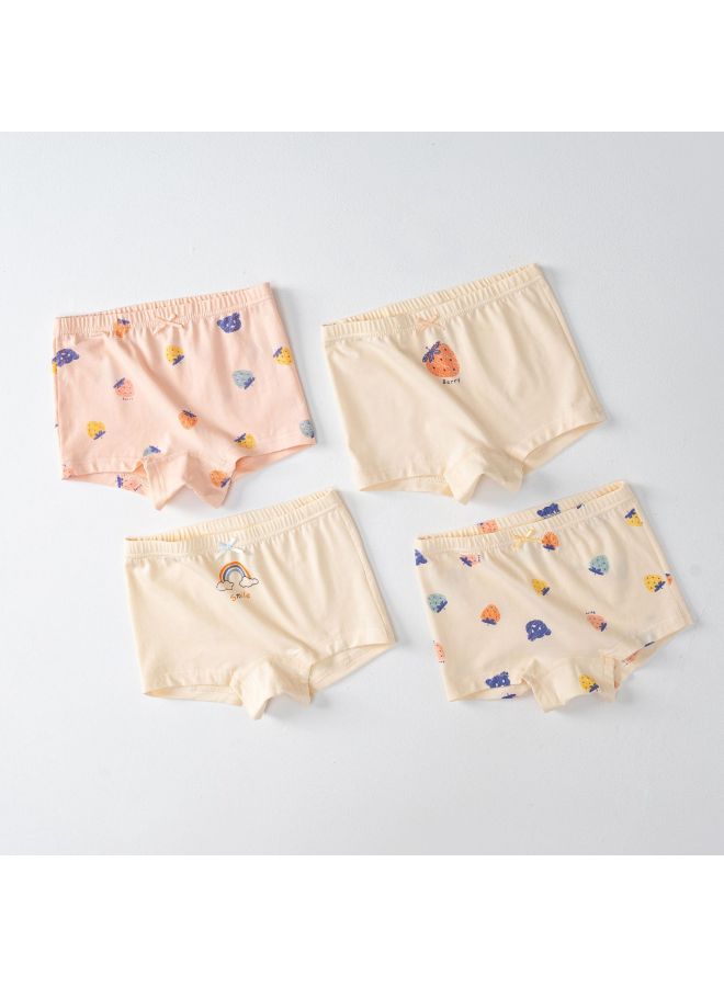 Korean Style Girls' Underwear, Class A Pure Cotton 10a Antibacterial Combed Cotton, Small And Medium-sized Girls' Baby Children's Boxer Shorts
