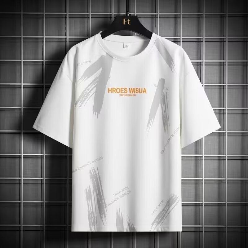 New Men'S Short-Sleeved T-Shirt Men'S Student Cotton T-Shirt Summer Round Neck Half-Sleeved Youth Base Shirt Ins Trendy Brand Men'S - Image 1