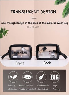 URbazaar 3Pcs Portable PVC Waterproof Cosmetic Bags Clear Travel Bags for Toiletries Transparent Travel Storage Carry Pouch, Toiletry Bags and Cosmetics Organizer for Women Men  - Image 4