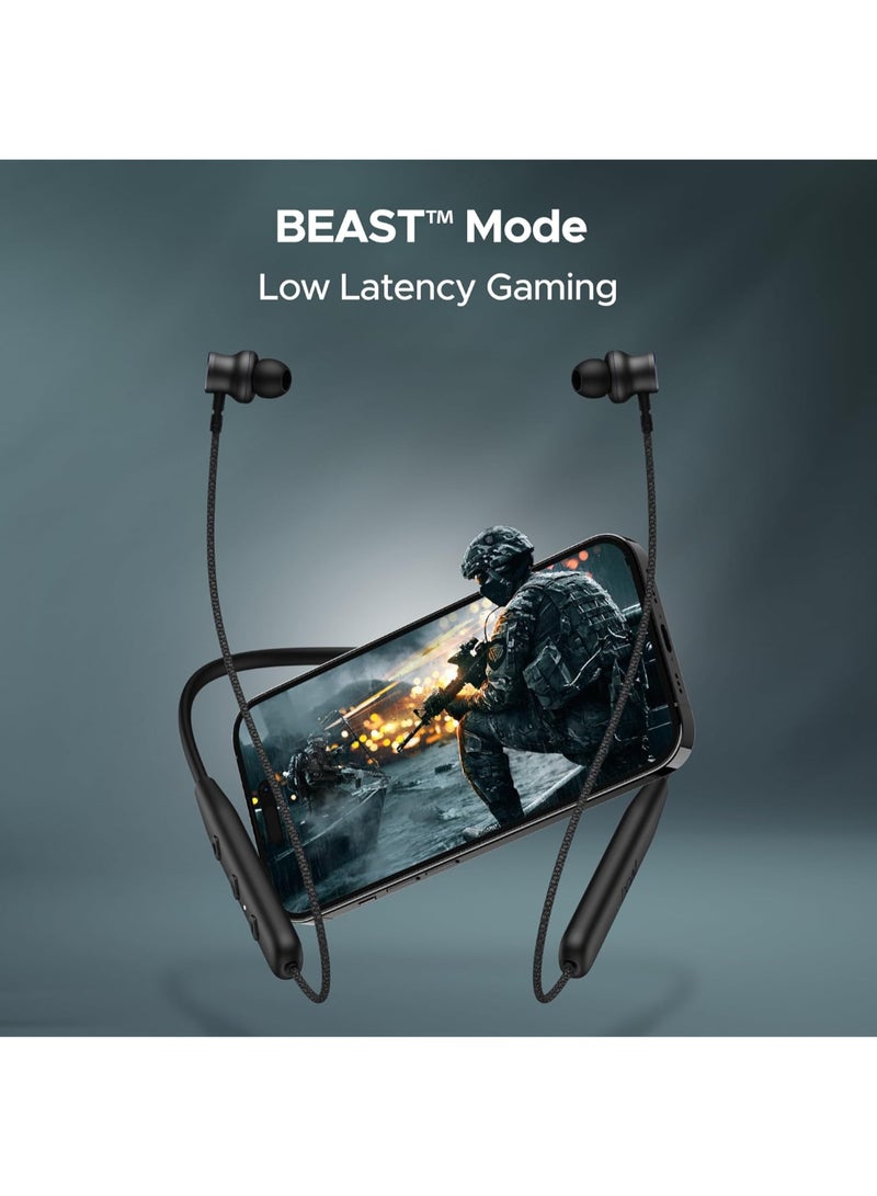 boAt Rockerz 110 Wireless Neckband With Up To 40 Hrs Playtime, Dual Device Pairing, Enx Tech, Beast Mode, Asap Charging, Btv5.3, Ipx5, Type-C Interface & Magnetic Power Buds Active Black - Image 4