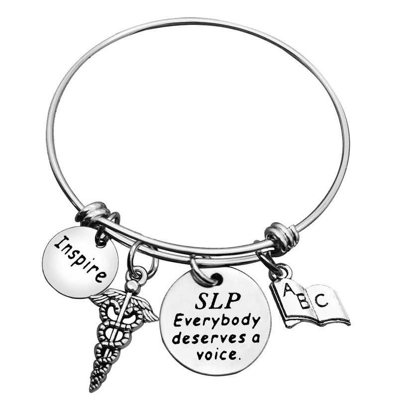 Xiahuyu For Speech Therapist Gift Everybody Deserves A Voice Bangle Bracelet Speech Language Pathologist Gift Speech Therapy Gifts Appreciation Gifts for Speech Teacher