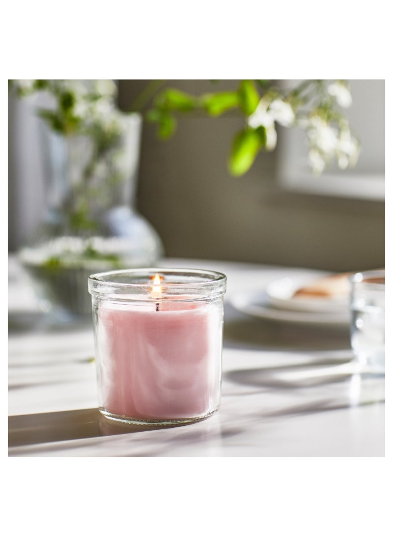 Scented Candle In Glass Jasmine/Pink 40 Hr - Image 4