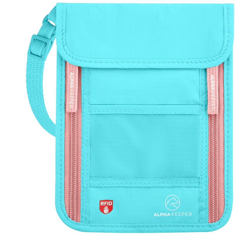 Alpha Keeper Neck Wallet, Travel Pouch For Passport Holder And Documents, Travel Neck Wallet For Traveling Women - Image 1