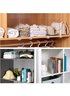 Beauenty 4-pack Acrylic Shelf Dividers For Closet,wood Closets Shelf Separator And Organizer,closet Shelf Divider For Kitchen Cabinets, Bookcases,home And Office,closet Sweater/Shirt/organizer  - Image 5