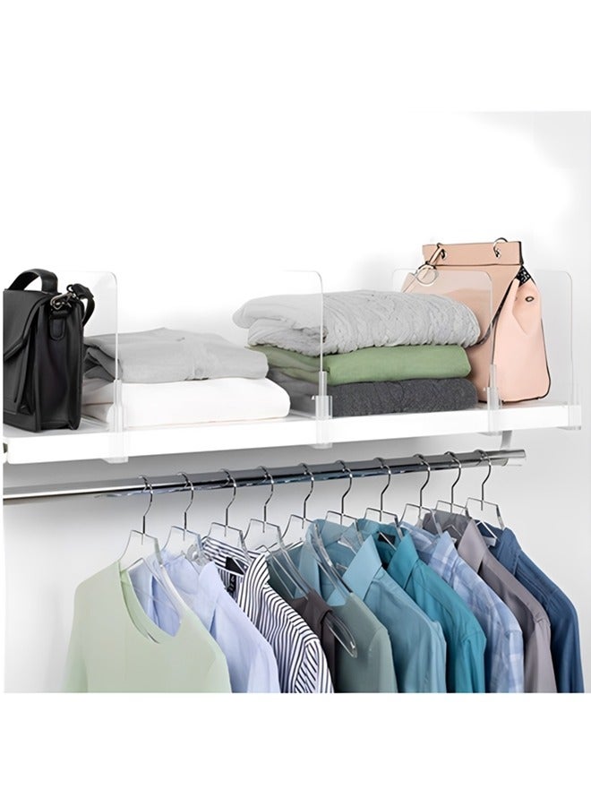4-pack Acrylic Shelf Dividers For Closet,wood Closets Shelf Separator And Organizer,closet Shelf Divider For Kitchen Cabinets, Bookcases,home And Office,closet Sweater/Shirt/organizer