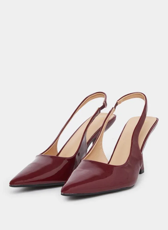 Styli Styli Red Patent Slingback Pumps