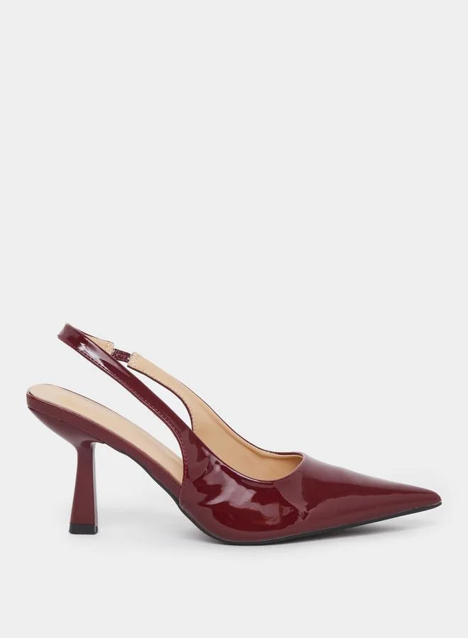 Styli Styli Red Patent Slingback Pumps