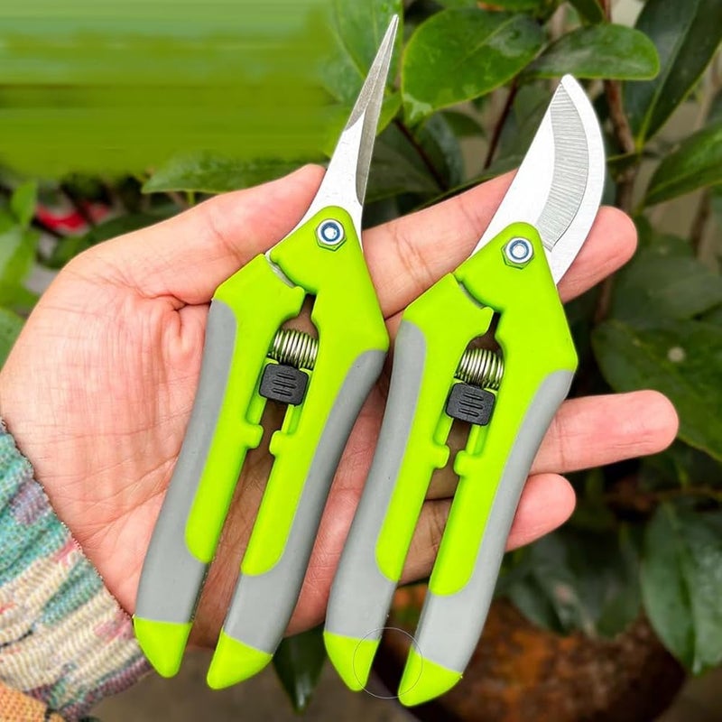 KARLOR Pack of 2 Secateurs, Stainless Steel Rose Shears, Flower Shears, Plant Shears for Branches and Fruit Harvesting, Tree Shears, Hedge Shears for Gardening - Image 1