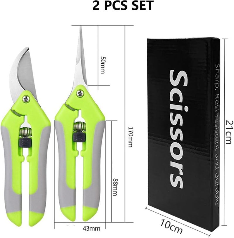 KARLOR Pack of 2 Secateurs, Stainless Steel Rose Shears, Flower Shears, Plant Shears for Branches and Fruit Harvesting, Tree Shears, Hedge Shears for Gardening - Image 2