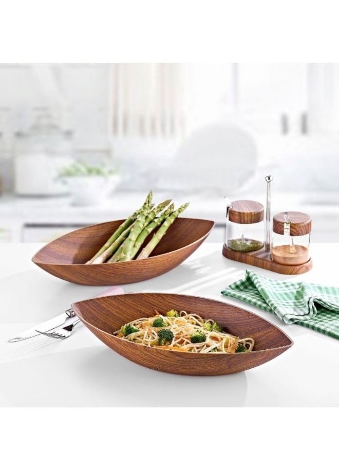 Evelin Wood Finish Plastic Bowl for Salads, Fruits and Popcorn Adds an Elegant Look to Your Home (Shatterproof)  - Image 4