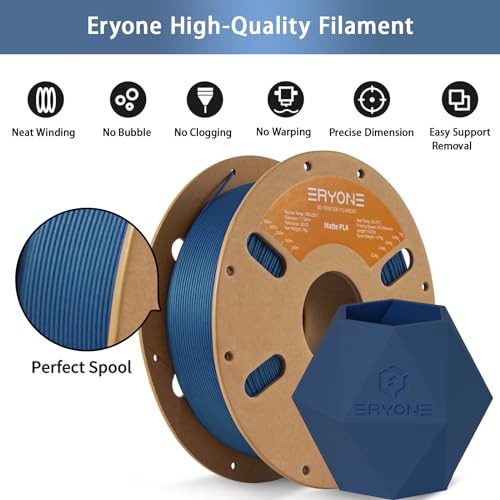 ERYONE Matte PLA Filament for 3D Printer, Filament 1.75mm +/- 0.03mm, 1kg (2.2LBS)/Spool, Navy Blue - Image 4