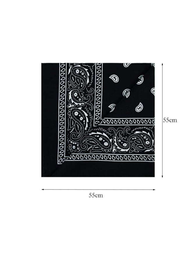JCD 4 قطع وشاح رأس باندانا للرجال والنساء، عصابات رأس متعددة الوظائف بنمط بيزلي، 55 × 55 سم - Image 3
