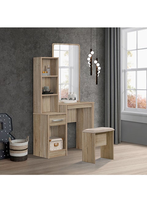 Kulltorp Plus Dresser with Mirror and Stool 39.5 x 163 x 79.5 cm