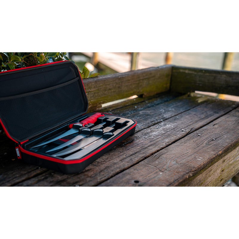 BUBBA Multi-Flex Interchangeable Blade, with Non-Slip Grip Handle, 4 Ti-Nitride S.S. Coated Non-Stick Blades and Case for Fishing - Image 5