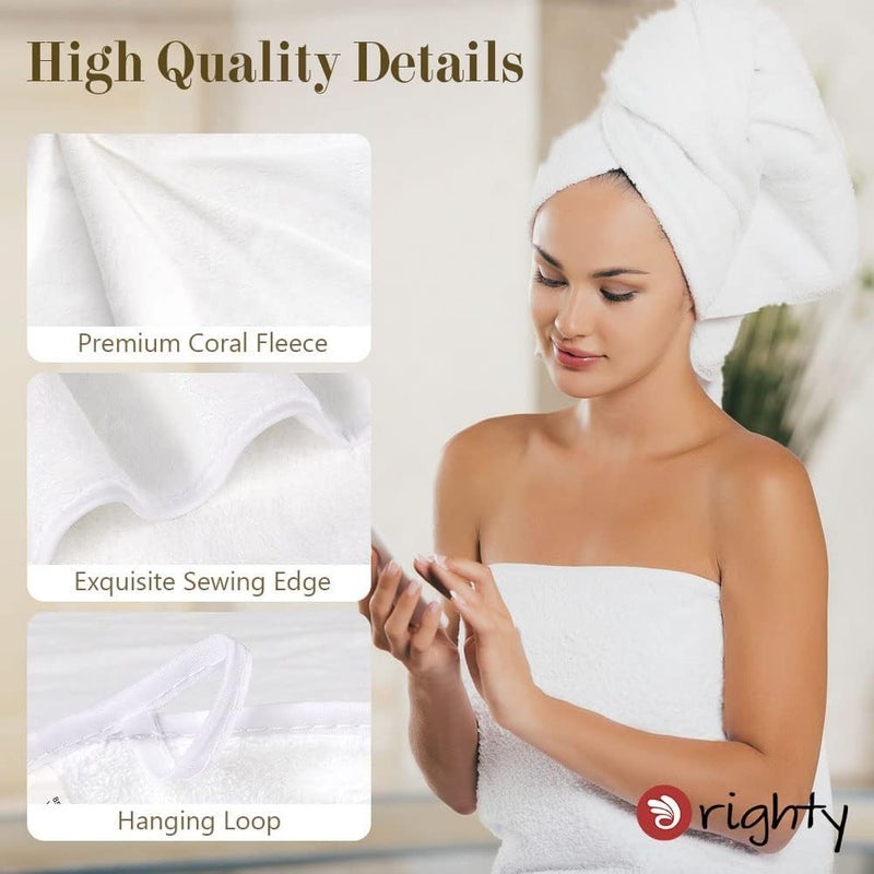 Orighty Bath Towel Pack of 427 x 54 Soft Feel White Bath Towel Sets Highly Absorbent Microfiber Towels for Body Quick Drying Microfiber Towels for Sport Yoga SPA Fitness - Image 3
