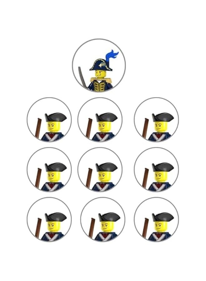 24pc Revolutionary War Mini Soldiers, War Soldiers Set Red vs Blue Coats, Civil Army Battle Soldiers,  - Image 3