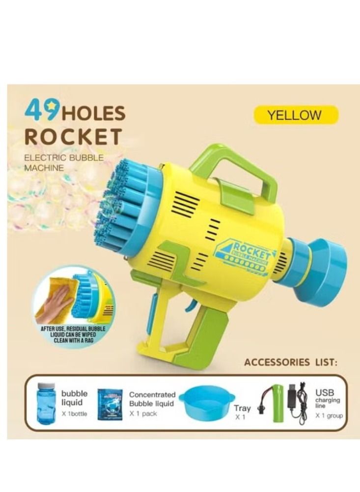 Dreamzon 49 Holes Lighting Version Bubble Gun Toys With Rechargeable Battery - Image 2