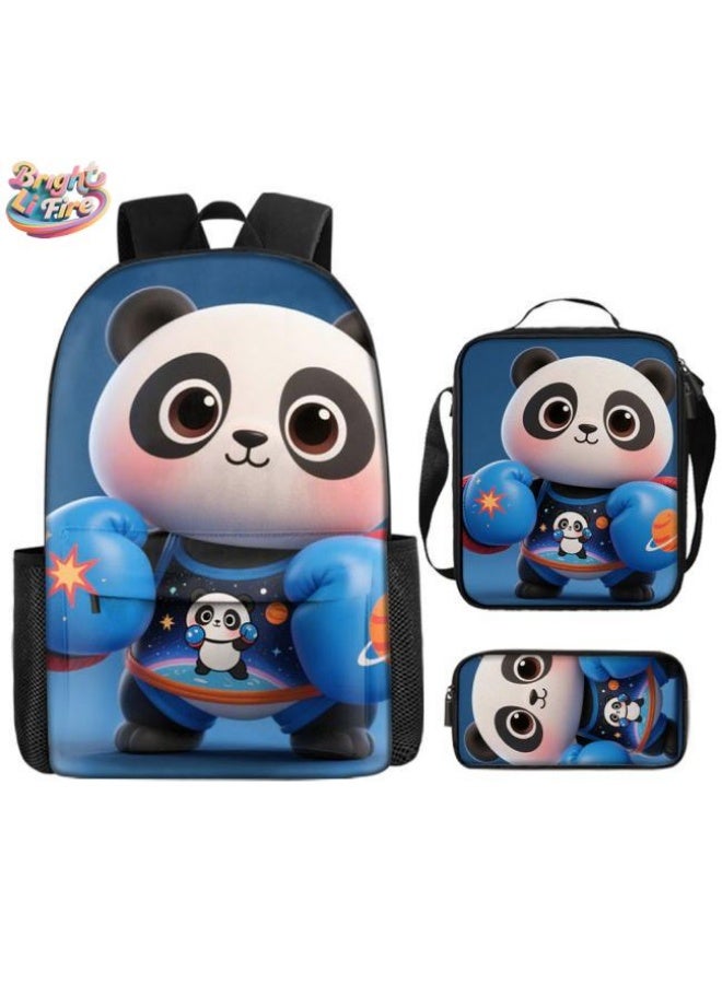 Bright Li Fire Unlock the new fashion of childish fun! Three-piece set of bags, cartoon elements for children and teenagers (students, children, friends' outings, mountain climbing, schooling, etc. can be used) - 2 - Image 1