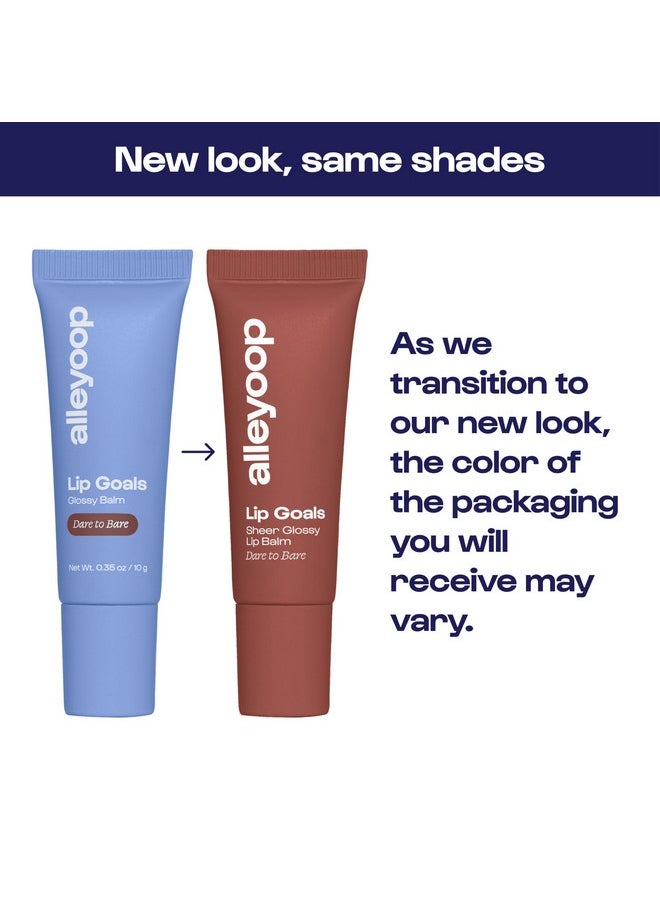 ALLEYOOP Alleyoop Glossy Lip Balm - Lip Goals, Dare to Bare (Sheer Rosy Brown) - Hydrating & Moisturizing Lip Care for Cracked Lips - Natural Plumping Lip Moisturizer That Smooths, Soothes, & Protects - Vegan  - Image 2