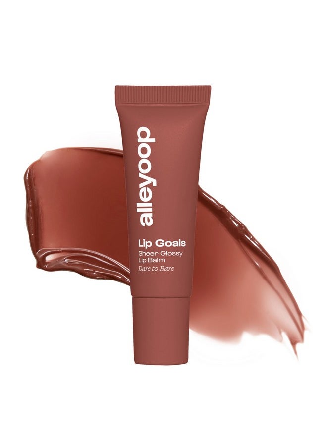 ALLEYOOP Alleyoop Glossy Lip Balm - Lip Goals, Dare to Bare (Sheer Rosy Brown) - Hydrating & Moisturizing Lip Care for Cracked Lips - Natural Plumping Lip Moisturizer That Smooths, Soothes, & Protects - Vegan  - Image 1