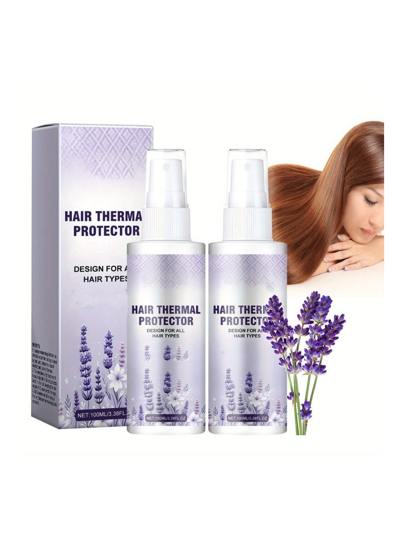 SYOSI رذاذ فك تشابك الشعر باللافندر، بلسم للشعر ورذاذ فك تشابك للشعر المجعد والمتموج برائحة طبيعية من الزيوت الأساسية للتحكم في التجاعيد للنساء والفتيات (2 قطعة) - Image 1