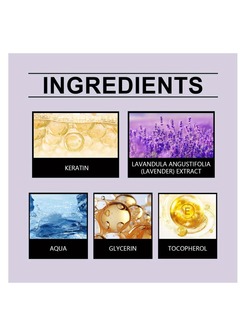 SYOSI رذاذ فك تشابك الشعر باللافندر، بلسم للشعر ورذاذ فك تشابك للشعر المجعد والمتموج برائحة طبيعية من الزيوت الأساسية للتحكم في التجاعيد للنساء والفتيات (2 قطعة) - Image 2