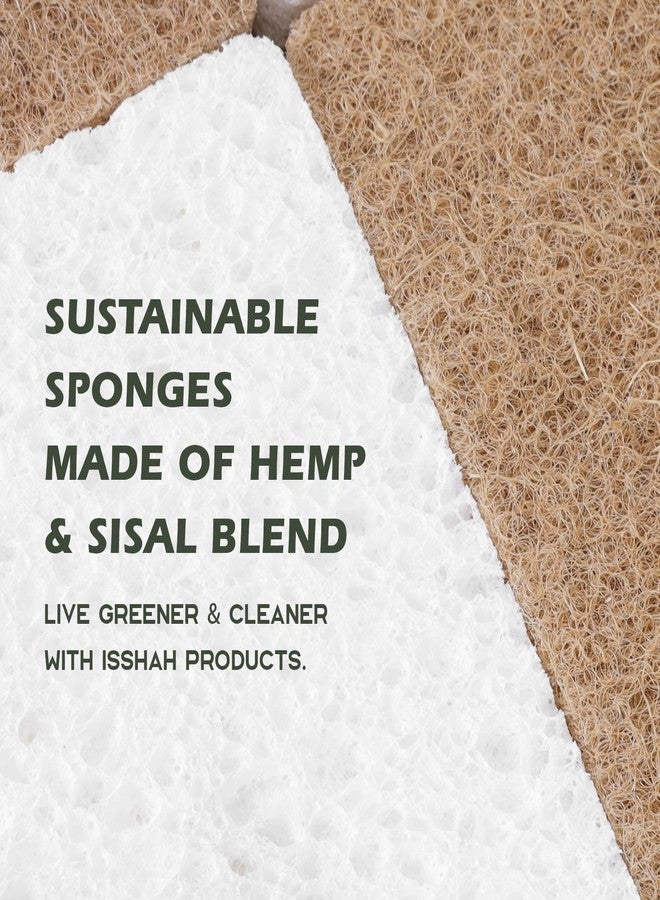 Isshah Plant-Based Kitchen Sponges - FSC Certified and PETA Approved, Natural, Eco-Friendly, Biodegradable Sisal Hemp Sponges for Dishes, Cleaning Sponge for Kitchen, Bathroom, Household - 12 Count - Image 4