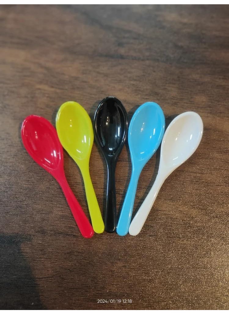 FASHRAMP FASHRAMP Plastic Masala Spoon for Small Containers Multipurpose Spoon for Dispensing Tea Coffee Sugar Condiments Spices Multicolor Set of 10  - Image 4