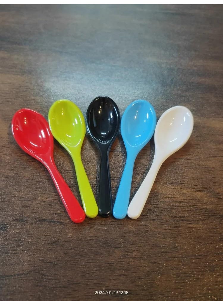 FASHRAMP FASHRAMP Plastic Masala Spoon for Small Containers Multipurpose Spoon for Dispensing Tea Coffee Sugar Condiments Spices Multicolor Set of 10  - Image 3