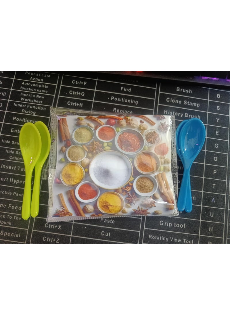 FASHRAMP FASHRAMP Plastic Masala Spoon for Small Containers Multipurpose Spoon for Dispensing Tea Coffee Sugar Condiments Spices Multicolor Set of 10  - Image 5