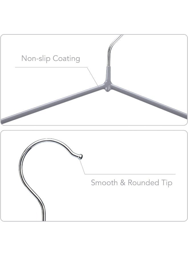 HOUSE DAY Metal Hangers Plastic Hangers 10 Pack - Grey Shirt Hangers for Clothes Space Saving Clothes Hangers Rubber Coat Hangers for Adult Heavy Duty Hangers Strong Anti-Slip Hangers Wire Hangers - Image 3