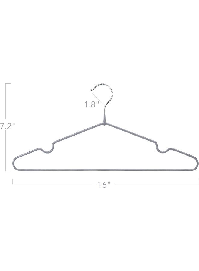 HOUSE DAY Metal Hangers Plastic Hangers 10 Pack - Grey Shirt Hangers for Clothes Space Saving Clothes Hangers Rubber Coat Hangers for Adult Heavy Duty Hangers Strong Anti-Slip Hangers Wire Hangers - Image 5