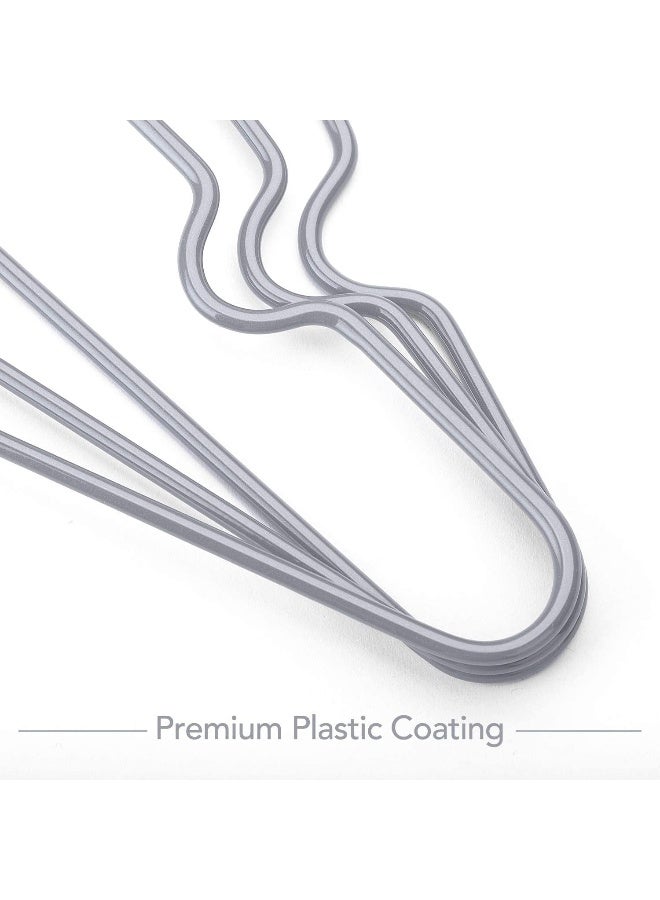 HOUSE DAY Metal Hangers Plastic Hangers 10 Pack - Grey Shirt Hangers for Clothes Space Saving Clothes Hangers Rubber Coat Hangers for Adult Heavy Duty Hangers Strong Anti-Slip Hangers Wire Hangers - Image 2