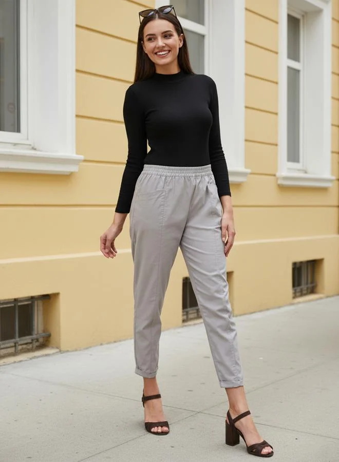 Freehand  Women Grey Relaxed Fit Trousers for Women | Best Price UAE