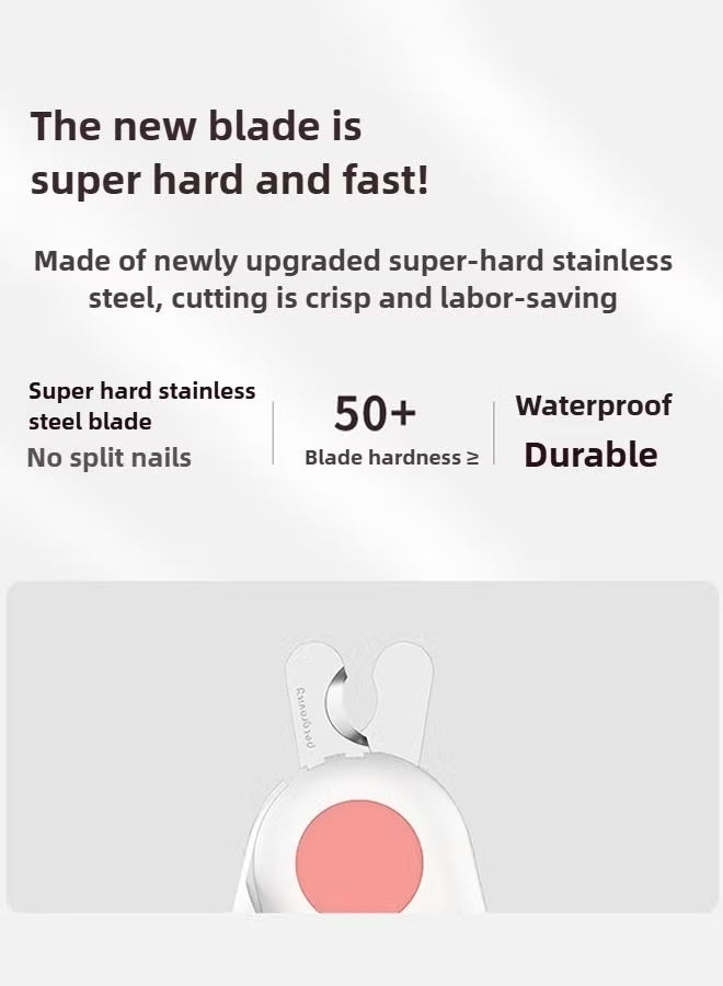 جاذبية الحيوانات الأليفة مقص أظافر للحيوانات الأليفة مع مصابيح LED، مقص أظافر للحيوانات الصغيرة، أدوات احترافية للعناية بالجمال، تجنب القطع المفرط، مناسب للكلاب الصغيرة والقطط والأرانب والطيور والجراء والقطط الصغيرة (وردي) - Image 5