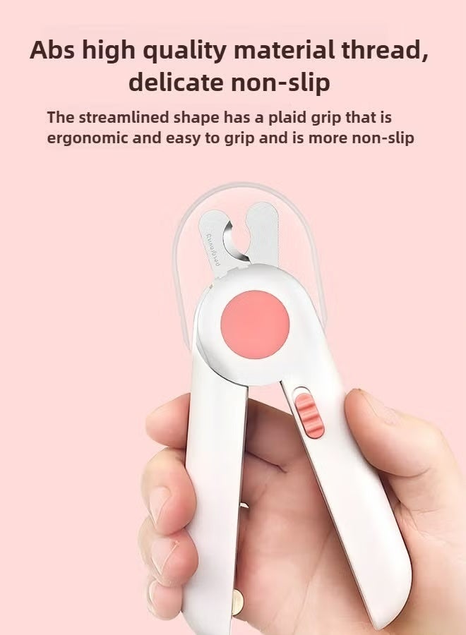 جاذبية الحيوانات الأليفة مقص أظافر للحيوانات الأليفة مع مصابيح LED، مقص أظافر للحيوانات الصغيرة، أدوات احترافية للعناية بالجمال، تجنب القطع المفرط، مناسب للكلاب الصغيرة والقطط والأرانب والطيور والجراء والقطط الصغيرة (وردي) - Image 2