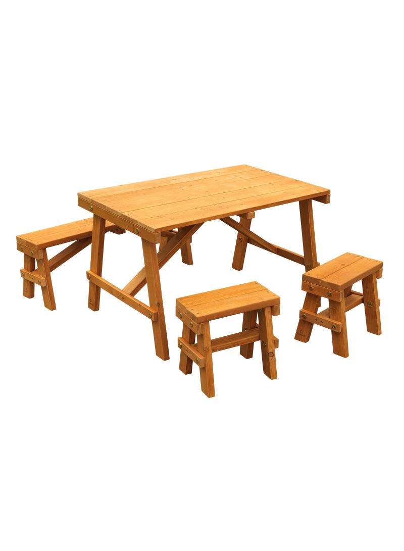 KidKraft Outdoor Picnic Table Set Amber  - Image 1