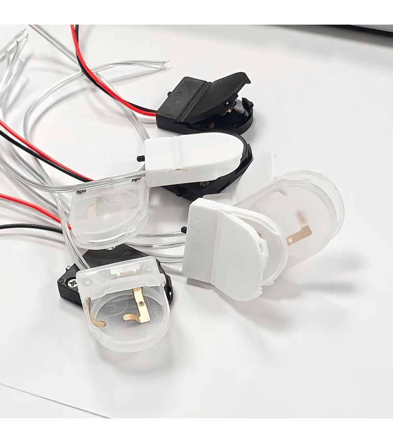 3 Pack White Single Slot CR2032 Battery Holder 20mm Button Cell Holder with Switch 5.91 Inch Leads Coin Cell Holder - Image 1
