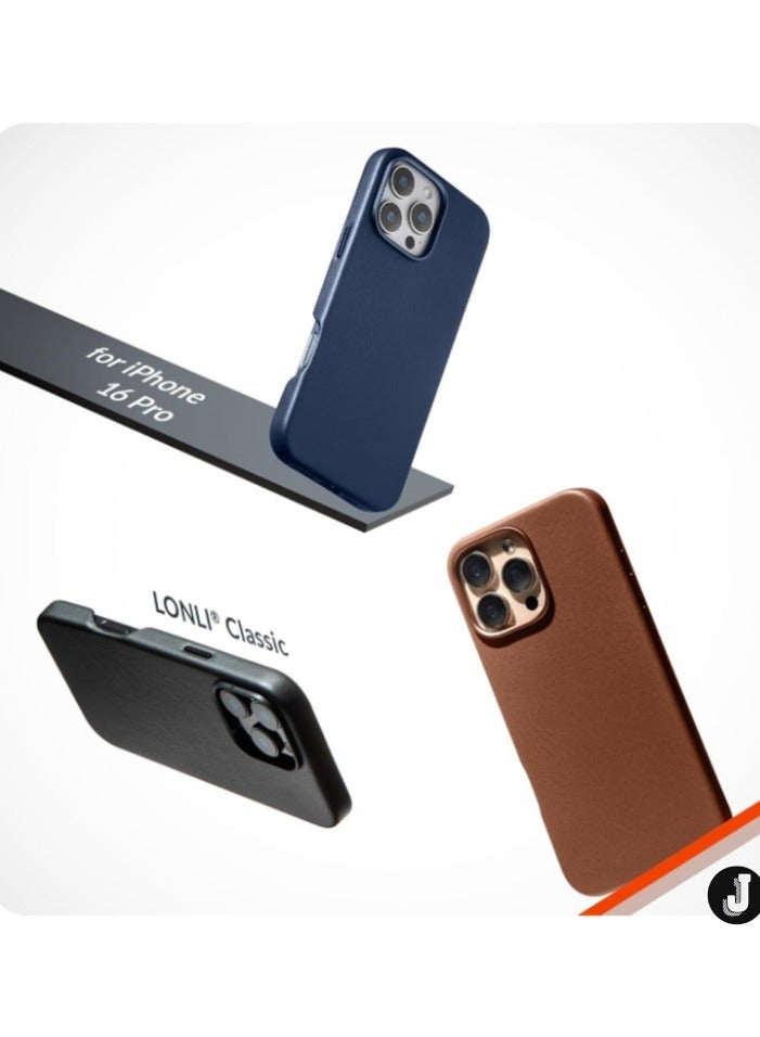 JAJEEK "Classic European Leather Case for iPhone 16 Pro – Dark Saddle Brown, Softens Over Time, MagSafe Compatible" - Image 2