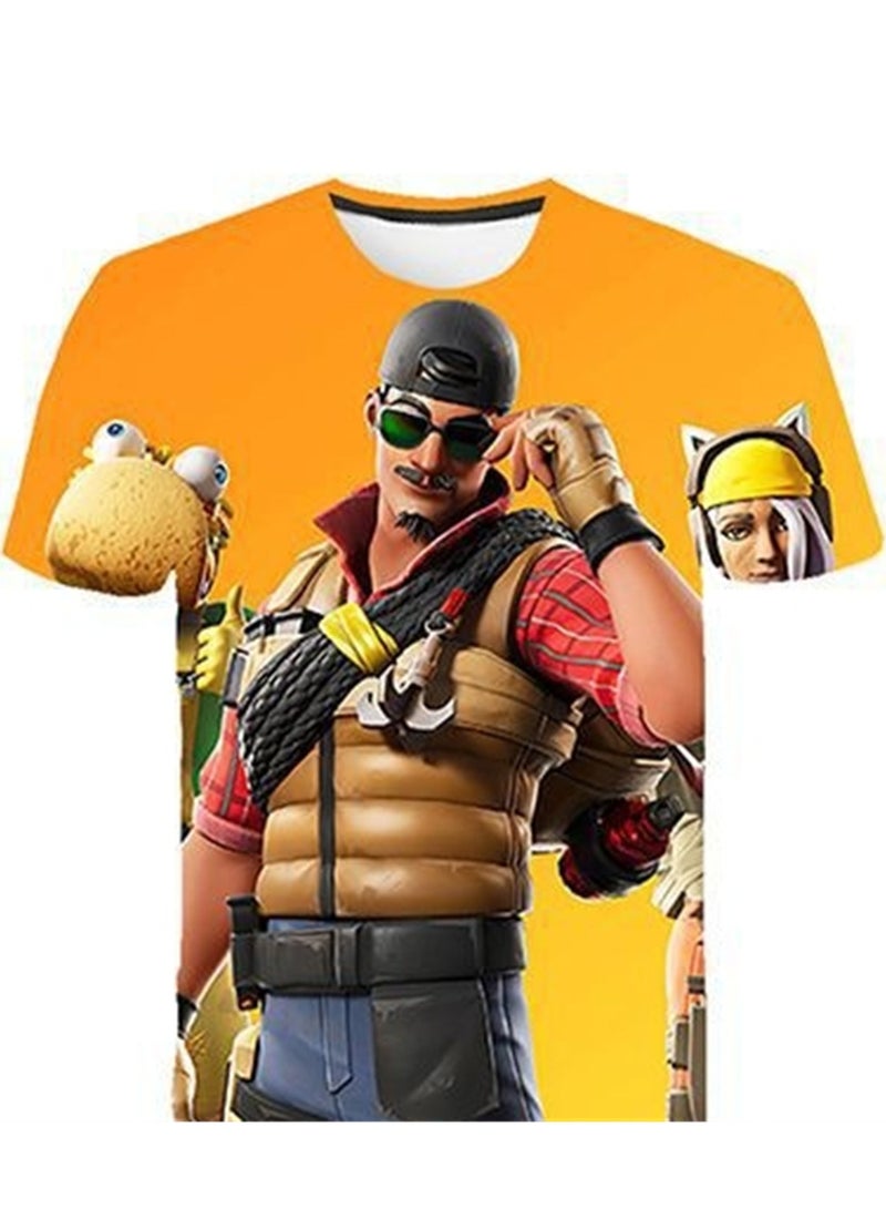 مجموعة Game Fortnite مجموعة شورت تي شيرت للأطفال بطباعة رقمية ثلاثية الأبعاد قابلة للتنفس - Image 2