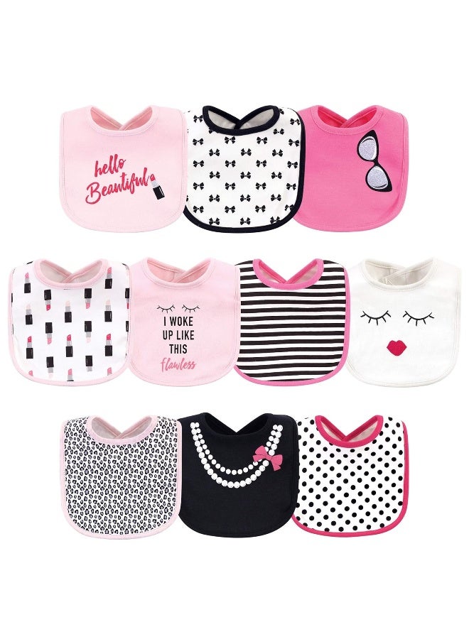 Little Treasure Unisex Baby Cotton Bibs, Lipstick 10-Pack, One Size - Image 1