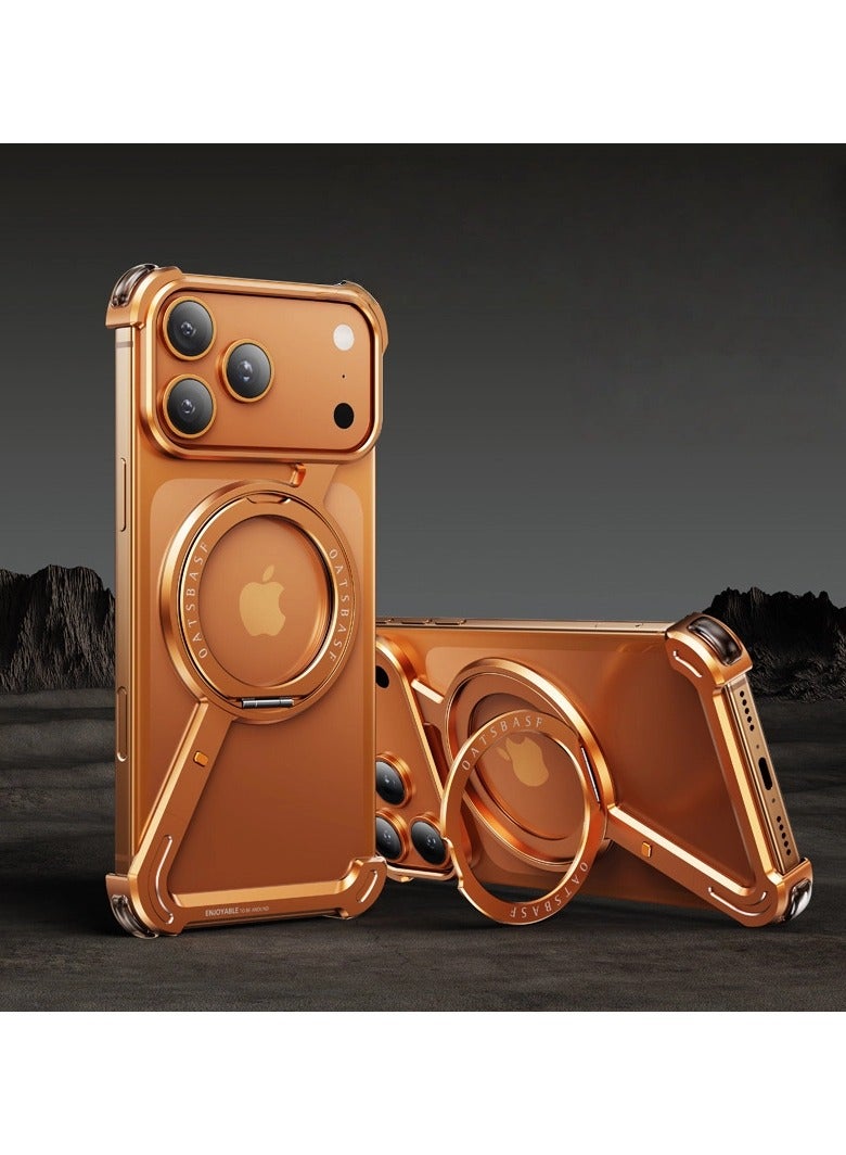 general for iPhone 17 Pro Max Z Skeleton Assembly Stand Case Magnetic Bare Metal Case Drop-proof Assembled Protective Case