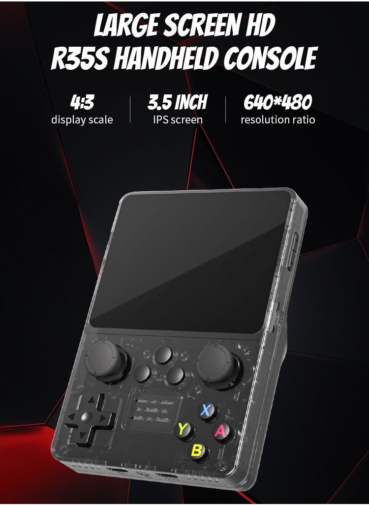 Generic - R35S Retro Handheld Video Game Console Linux System 3.5 Inch IPS Screen Portable Pocket Video Player 128GB Games Boy Gift - Image 1