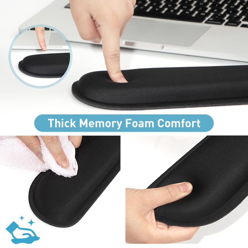 Yolanda Keyboard Wrist Rest Memory Foam, Easy Typing Pain Relief, Keyboard Mouse Pad Set for Computer, Laptop, Home & Office - Image 3