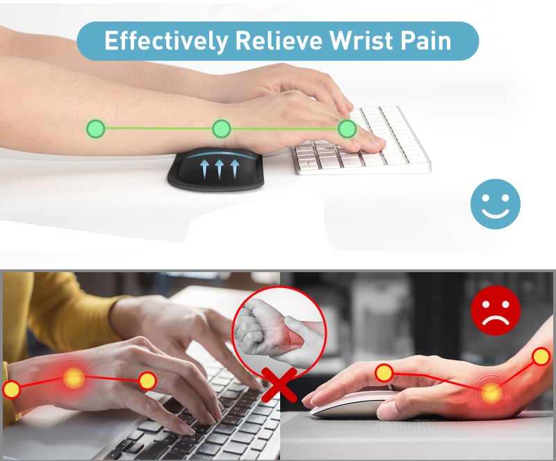 Yolanda Keyboard Wrist Rest Memory Foam, Easy Typing Pain Relief, Keyboard Mouse Pad Set for Computer, Laptop, Home & Office - Image 5