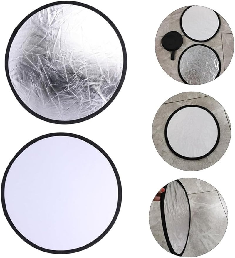 COHEALI 2 قطعة عاكس تصوير دائري محمول فضي أبيض موزع ضوئي للتصوير الخارجي وفي الاستوديو - Image 5