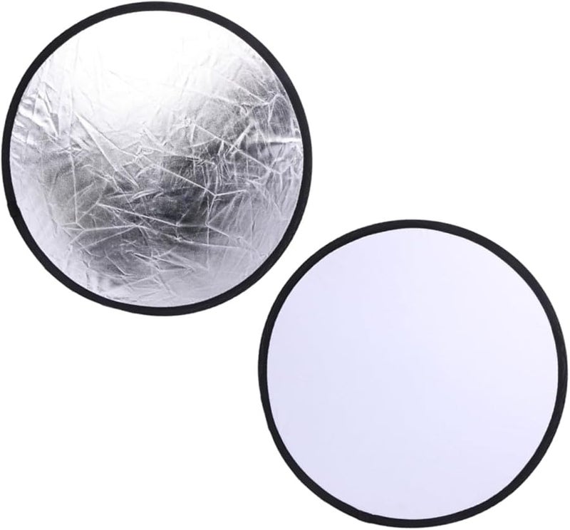 COHEALI 2 قطعة عاكس تصوير دائري محمول فضي أبيض موزع ضوئي للتصوير الخارجي وفي الاستوديو - Image 2