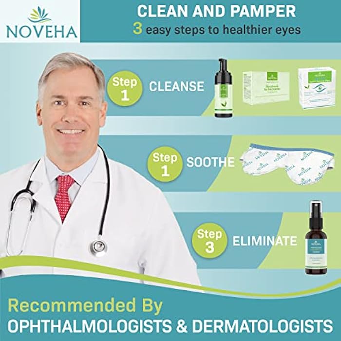 NOVEHA Tea Tree Oil Foaming Gentle Cleanser | Therapeutic Daily Skincare For Eyelash & lids, Eye Irritations, Stye Eyes, Skin Dryness, Moisturize with Organic Ingredients, All Types, 3.38 Ounce - Image 5