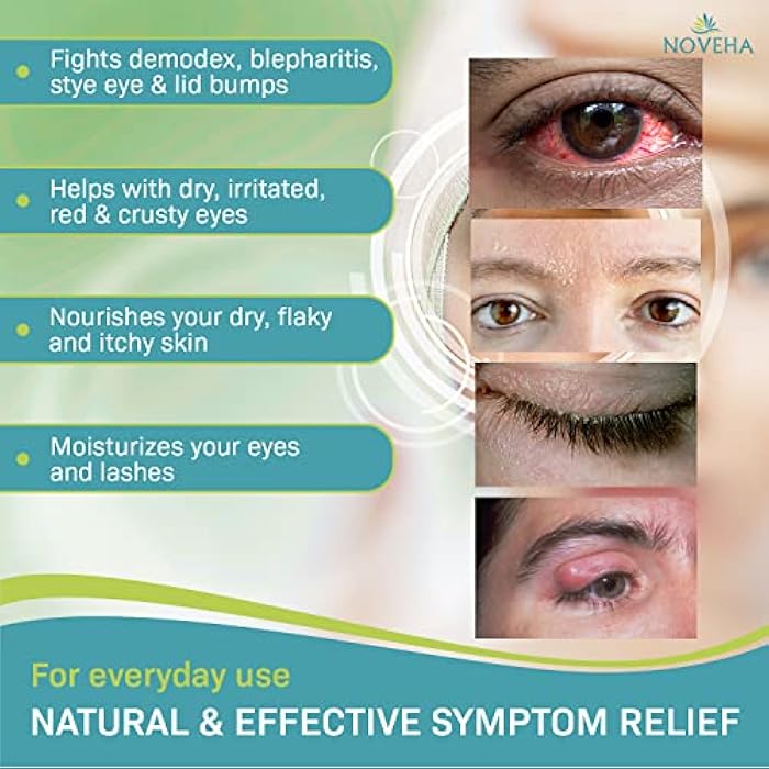 NOVEHA Tea Tree Oil Foaming Gentle Cleanser | Therapeutic Daily Skincare For Eyelash & lids, Eye Irritations, Stye Eyes, Skin Dryness, Moisturize with Organic Ingredients, All Types, 3.38 Ounce - Image 4