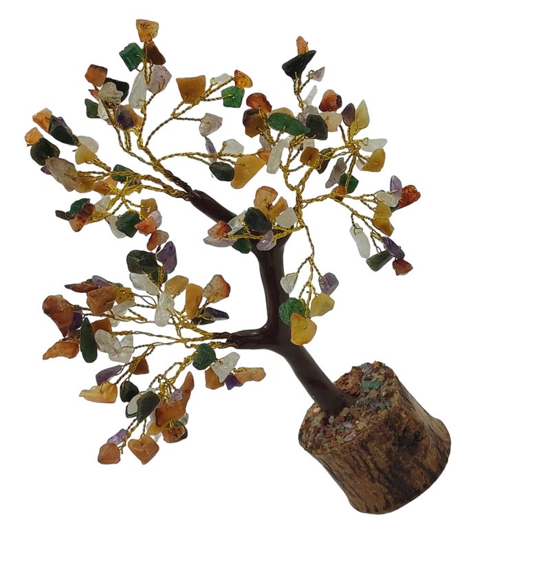 ARTISKRITI Seven Chakra Gemstone Crystal Bonsai Money Tree For Good Luck, Wealth & Prosperity Home Office Décor Spiritual Gift | Multicolor Chakra Tree,7 Cm - Image 2
